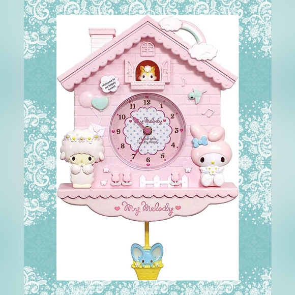 NWT Sanrio My Melody & My Sweet Piano Pendulum Clock - Picture 1 of 3